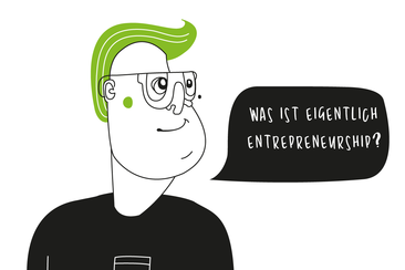 Text: "Was ist eigentlich Entrepreneurship?"